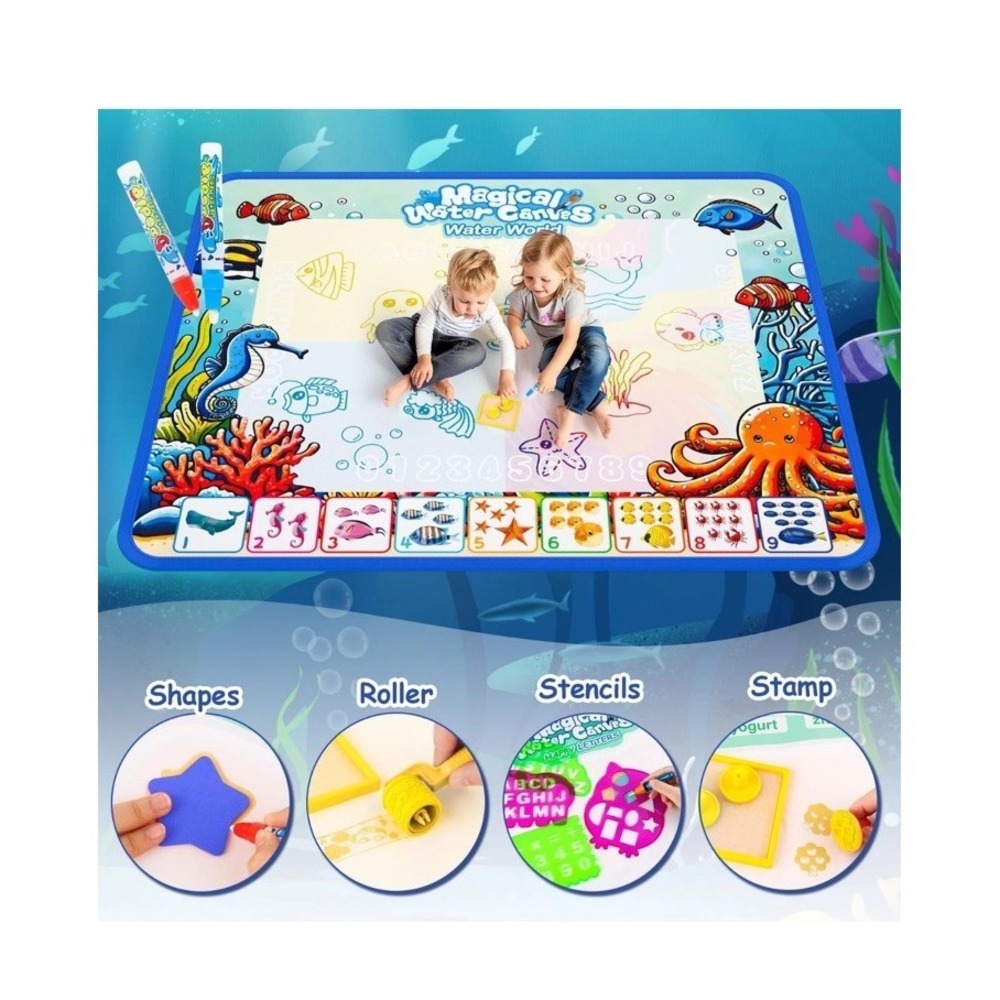 Water Doodle Mat,Kids Painting Mat, Toddlers Drawing Writing Toys,Reusable Co...
